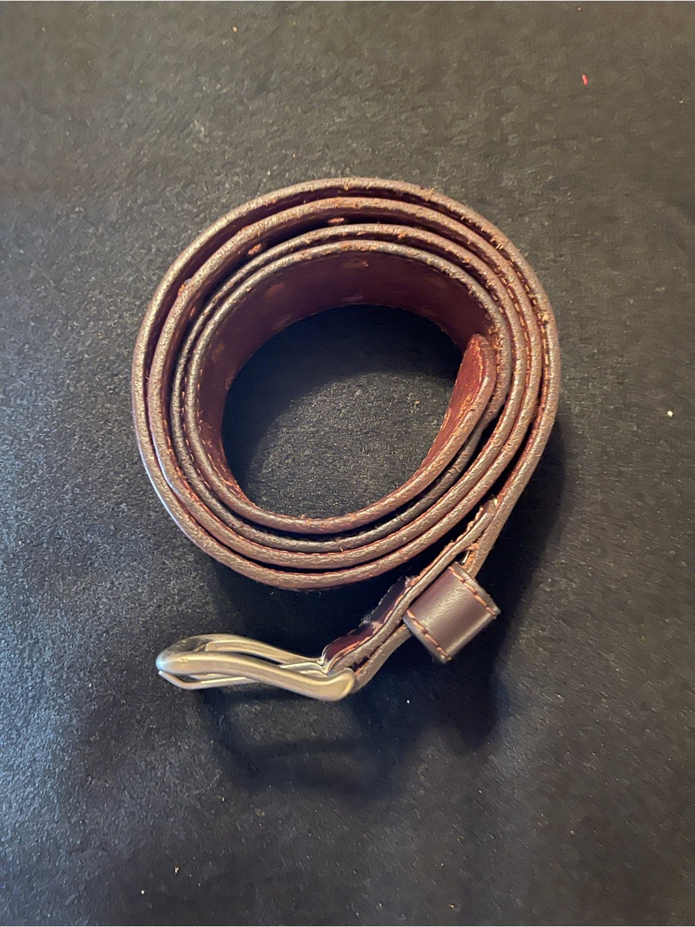 Brown Leather Men’s Belt with Silver Buckle